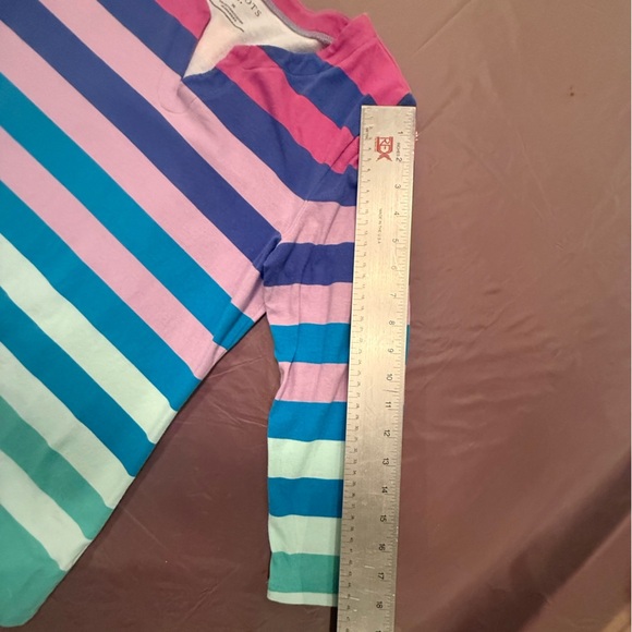 NWOT Talbots Women’s Striped Multicolor 3/4 Sleeve Split Neck Top Size Medium - Picture 8 of 8